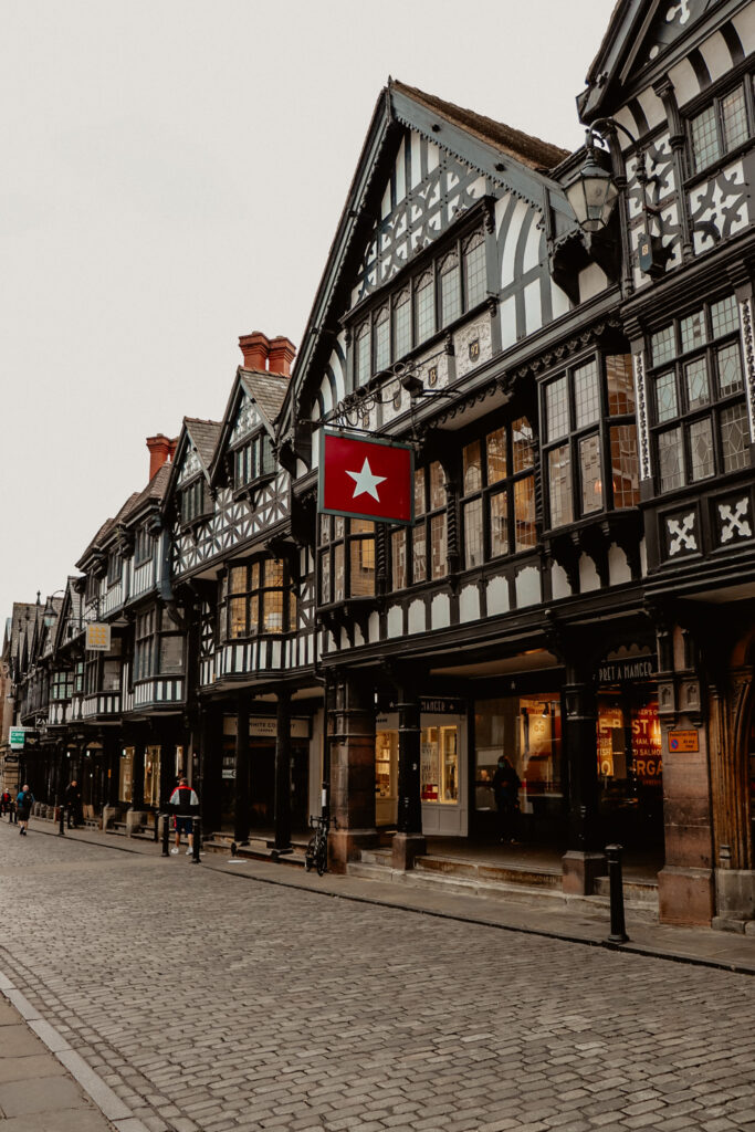 A row of shops in Chester high street