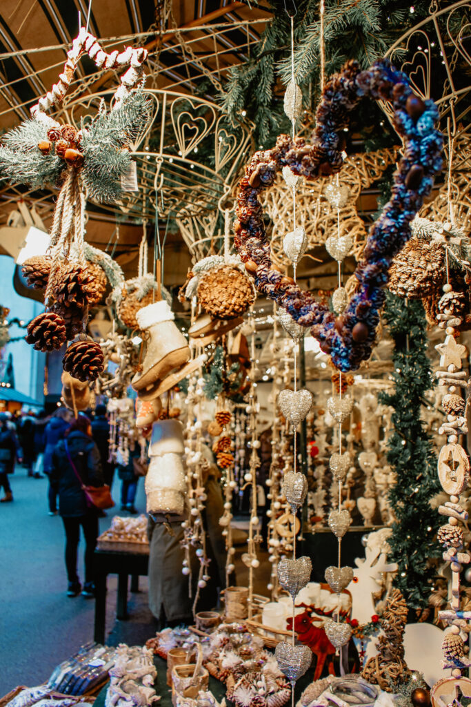 Handmade christmas gifts and decorations at Salzburg Christmas market