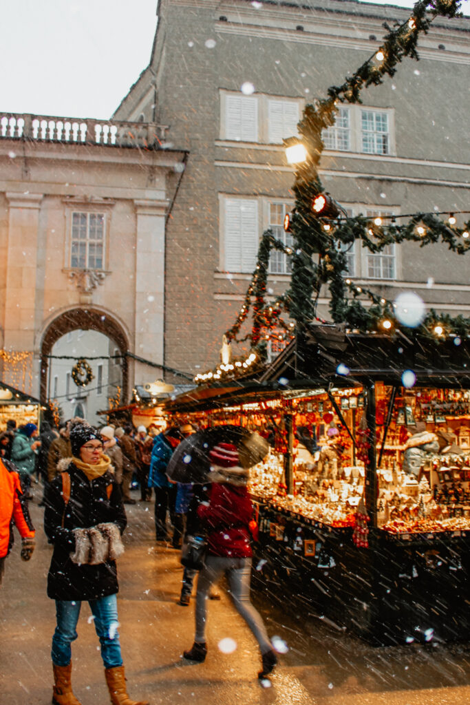 Christmas market stall in Salzburg
