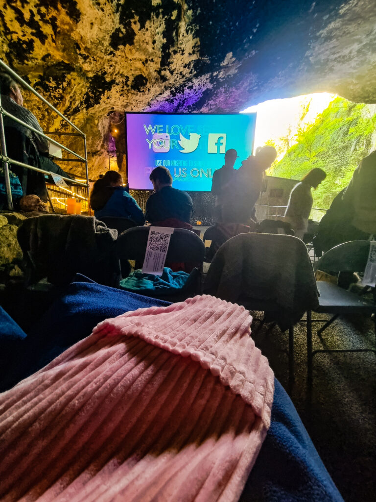 Super snuggle package at the village screen pop u[ cinema Peak Cavern