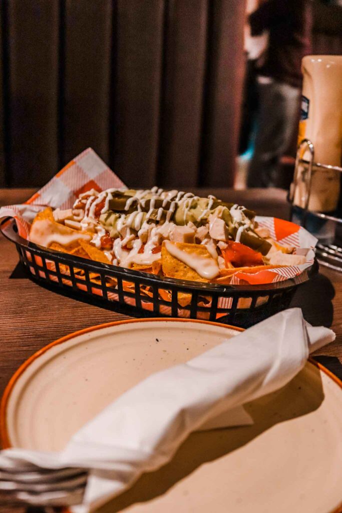 Nachos at the Tinderbox Glasgow ibis Styles