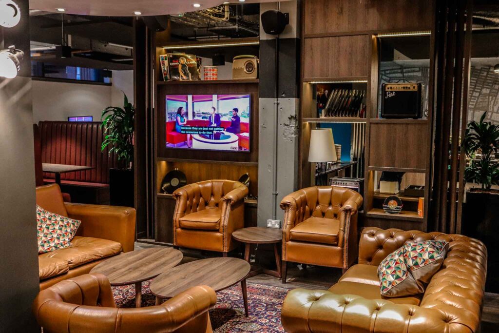 Lounge area at ibis Styles Glasgow Central