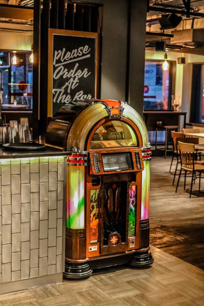 Jukebox in the ibis Styles Glasgow Central lounge