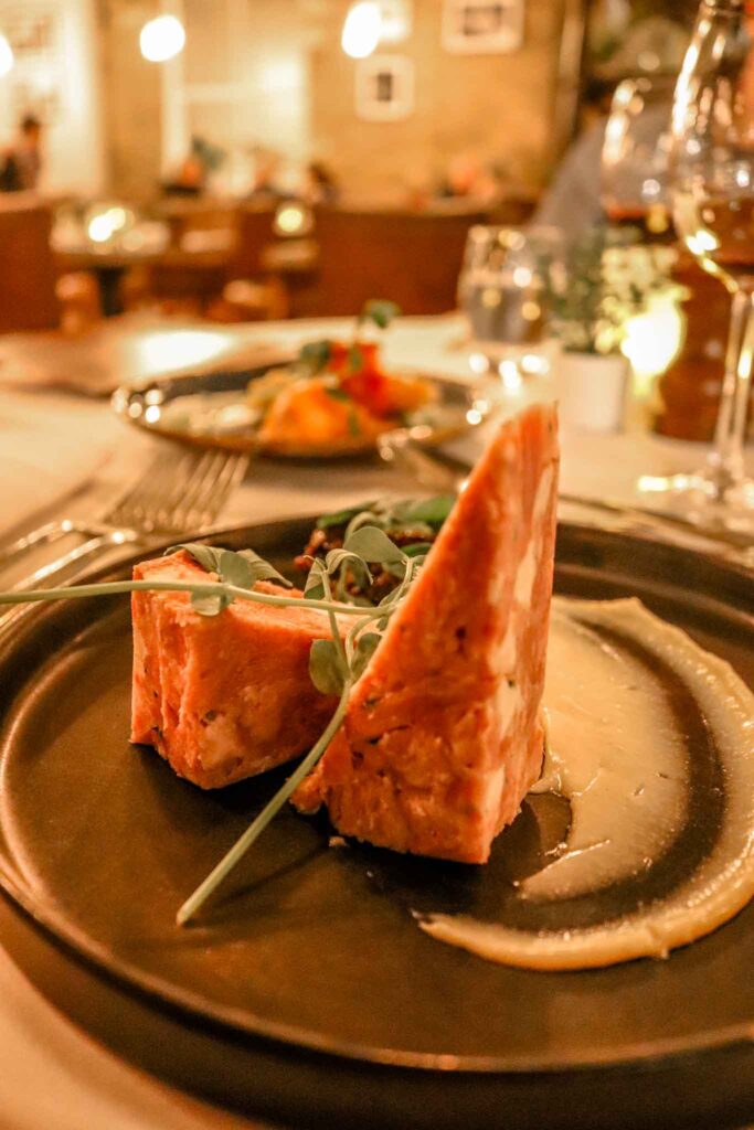 Ham hock terrine starter at the Refectory