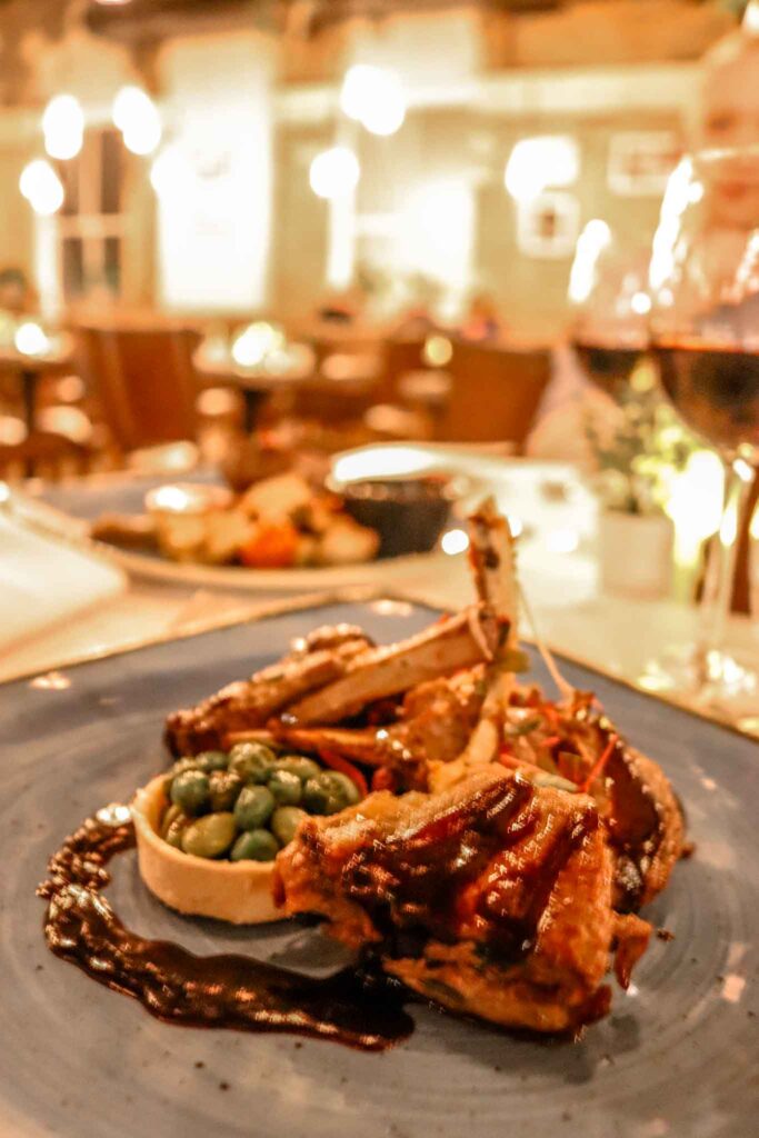 Roast lamb loin main at the Refectory