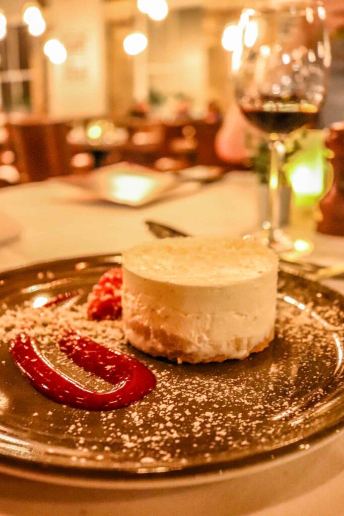 White chocolate cheesecake - dessert at the Refectory