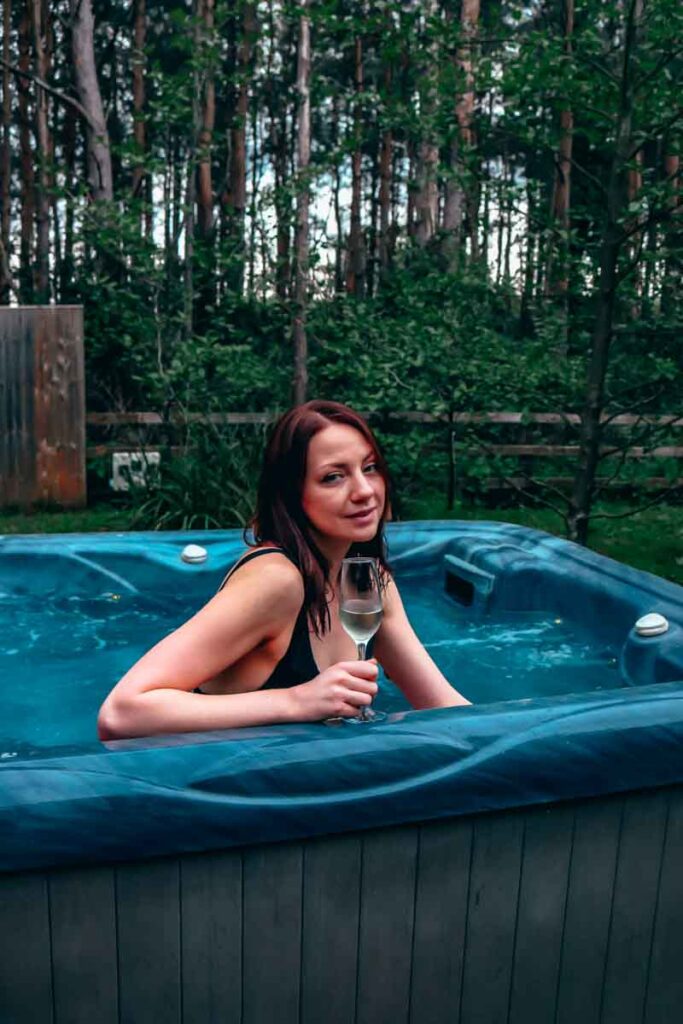 Hot tub at Panshill Accommodations luxury lodges
